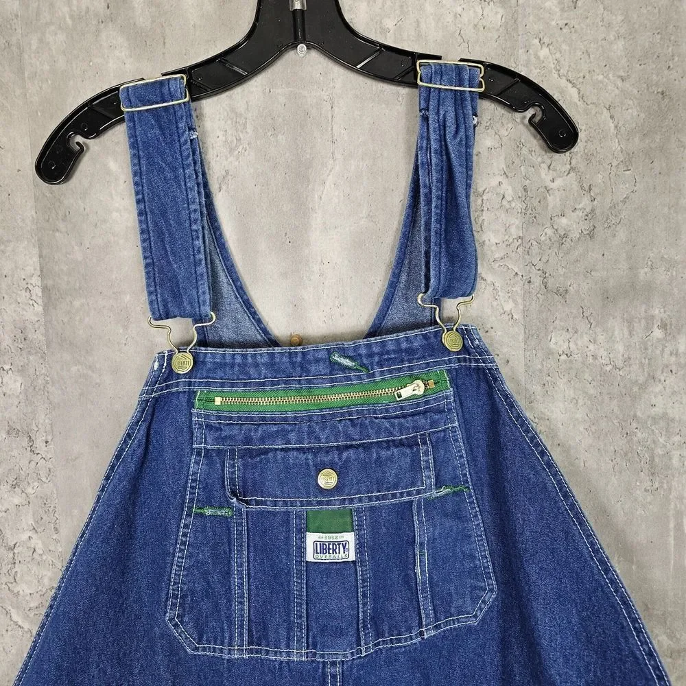 Liberty Bib Overalls Mens 46x30 Triple Stitched Denim Medium Wash Farmer Outdoor